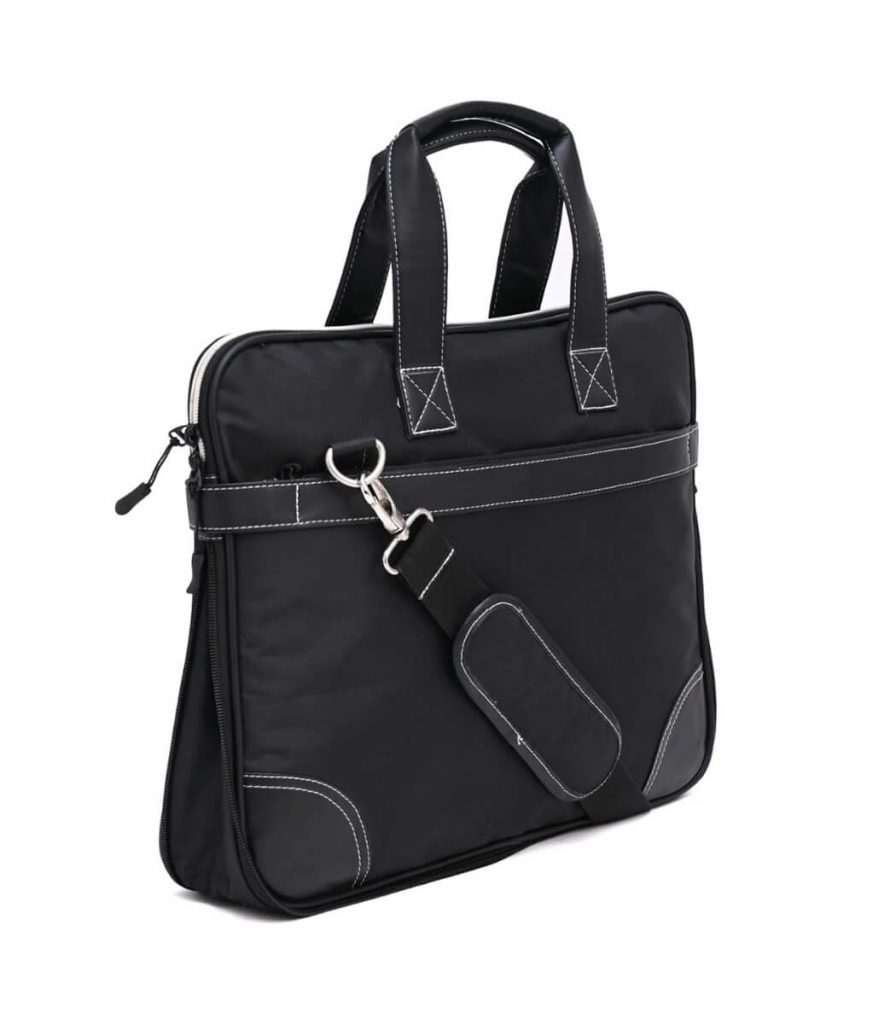 Laptop Messenger Bag/Briefcase With Detachable Shoulder Strap, Black ...